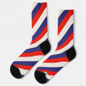Patriottische rood-wit-blauw gestreepte sokken (Links)