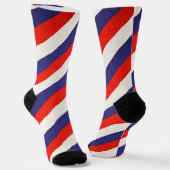 Patriottische rood-wit-blauw gestreepte sokken (Gebogen)