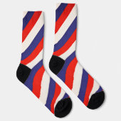 Patriottische rood-wit-blauw gestreepte sokken (Rechts)