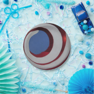 Patriottische Rood Wit Blauw Glas Kerstbal Papieren Bordje