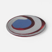 Patriottische Rood Wit Blauw Glas Kerstbal Papieren Bordje (Gekanteld)