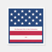 Patriottische Rood Wit & Blauw Oude Glorie Cocktai Servet (Voorkant)