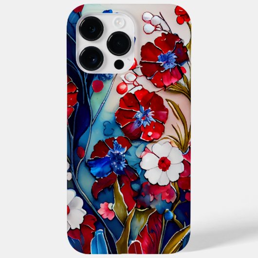 PATRIOTTISCHE ROOD WIT BLAUW POPPY BLOEMEN Case-Mate iPhone CASE (Achterkant)