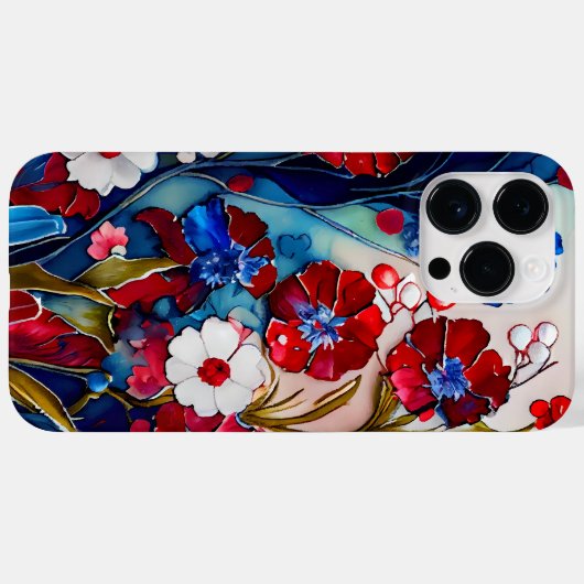 PATRIOTTISCHE ROOD WIT BLAUW POPPY BLOEMEN Case-Mate iPhone CASE (Achterkant (horizontaal))