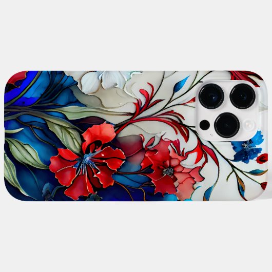 PATRIOTTISCHE ROOD WIT BLAUW POPPY BLOEMEN Case-Mate iPhone CASE (Achterkant (horizontaal))