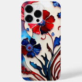 PATRIOTTISCHE ROOD WIT BLAUW POPPY BLOEMEN Case-Mate iPhone CASE (Achterkant)