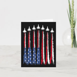 Patriottische Rood Wit Blauw USA Flag Fighter Jets Kaart