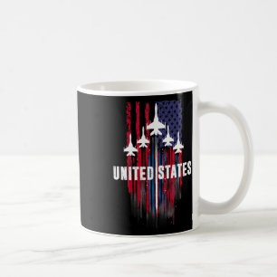 Patriottische Rood Wit Blauw USA Flag Fighter Jets Koffiemok