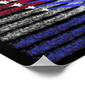Patriottische Rood Wit Blauw USA Flag Fighter Jets Poster (Hoek)