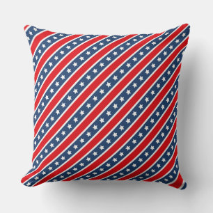 Patriottische Rood, Wit & Blauw USA Stars & Stripe Kussen
