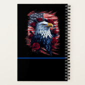 Patriottische Rood Wit Blauw USA Vlag Adelaar en R Notitieboek (Achterkant)