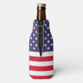 Patriottische Rood Wit Blauw USA Vlag Gepersonalis Flesjeskoeler (Fles Achterkant)