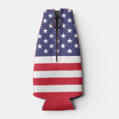 Patriottische Rood Wit Blauw USA Vlag Gepersonalis Flesjeskoeler (Achterkant)