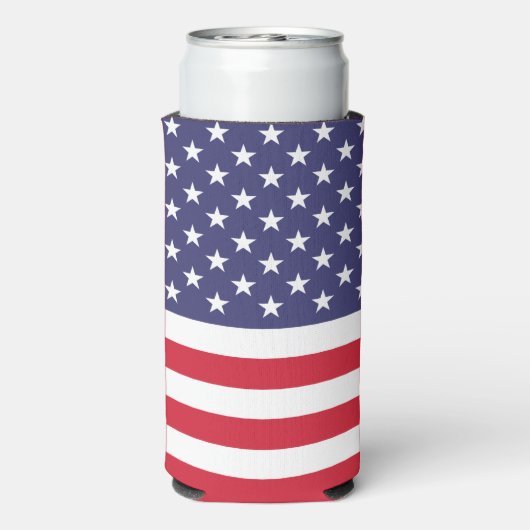 Patriottische Rood Wit Blauw USA Vlag Gepersonalis Seltzer Blikjeskoeler (Seltzer Achterkant)