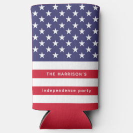 Patriottische Rood Wit Blauw USA Vlag Gepersonalis Seltzer Blikjeskoeler