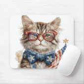 PATRIOTTISCHE ROOD WIT BLAUW WATERVERF KITTY CAT MUISMAT (Met muis)