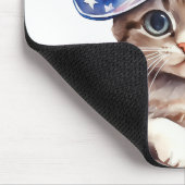 PATRIOTTISCHE ROOD WIT BLAUW WATERVERF KITTY CAT MUISMAT (Hoek)