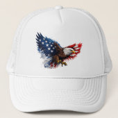 Patriottische Rood-Wit-Blauwe Adelaar Trucker Pet (Voorkant)