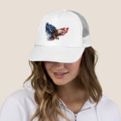 Patriottische Rood-Wit-Blauwe Adelaar Trucker Pet (In situ)