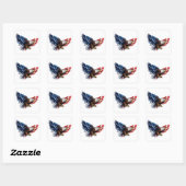 Patriottische Rood-Wit-Blauwe Adelaar Vierkante Sticker (Vel)