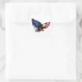 Patriottische Rood-Wit-Blauwe Adelaar Vierkante Sticker (Tas)