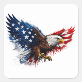 Patriottische Rood-Wit-Blauwe Adelaar Vierkante Sticker