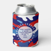 Patriottische Rood Wit Blauwe Camo Blikje Koeler (Blikje Voorkant)