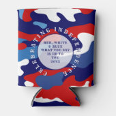 Patriottische Rood Wit Blauwe Camo Blikje Koeler (Voorkant)