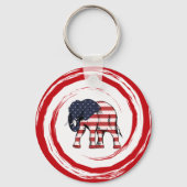 Patriottische Rood Wit Blauwe Olifant Sleutelhanger (Achterkant)