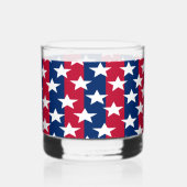 Patriottische Rood Wit Blauwe Sterren Drinkware Whisky Glas (Achterkant)