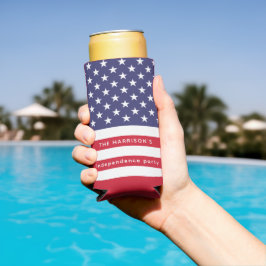 Patriottische Rood Wit Blauwe Vlag van de VS Geper Seltzer Blikjeskoeler