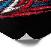 Patriottische Rood Wit Blauwe Vlag Van De Vs Gevec Poster (Hoek)