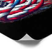 Patriottische Rood Wit Blauwe Vlag Van De Vs Gevec Poster (Hoek)