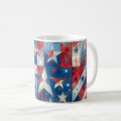 Patriottische rood wit en blauw Abstract Amerikaan Koffiemok (Voorkant rechts)