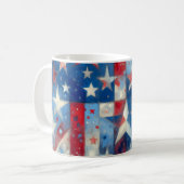Patriottische rood wit en blauw Abstract Amerikaan Koffiemok (Voorkant links)