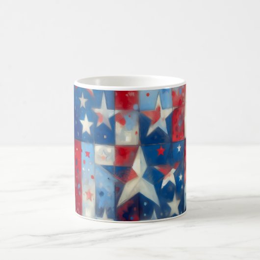 Patriottische rood wit en blauw Abstract Amerikaan Koffiemok (Center)