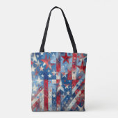 Patriottische rood wit en blauw Abstract Amerikaan Tote Bag (Achterkant)