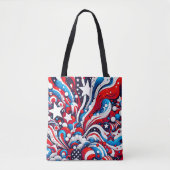 Patriottische rood wit en blauw Abstract Amerikaan Tote Bag (Voorkant)