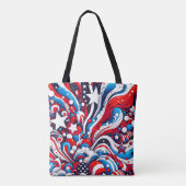 Patriottische rood wit en blauw Abstract Amerikaan Tote Bag (Achterkant)