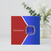 Patriottische Rood Wit en Blauw Feest Kaart (Staand voorkant)