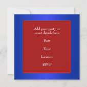 Patriottische Rood Wit en Blauw Feest Kaart (Achterkant)