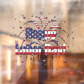 Patriottische Rood Wit en Blauw Happy Labor Day Raamsticker (Vel 2)