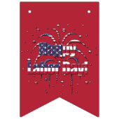 Patriottische Rood Wit en Blauw Happy Labor Day Vlaggetjes (Eerste vlag)