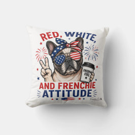 Patriottische Rood Witte en Franse Attitude Kussen