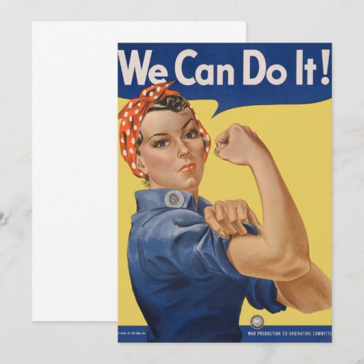  Patriottische Rosie de Riveter, we kunnen het doe (Voorkant / Achterkant)
