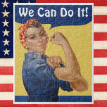 Patriottische Rosie de Riveter, we kunnen het doe Legpuzzel<br><div class="desc">Gemakkelijk om puzzels aan te passen, voeg enkel uw eigen persoonlijke tekst toe. Klik door om tot de ontwerphulpmiddelen toegang te hebben om de doopvontstijl of de kleur te veranderen. Een model van patriottisme, met een vrouw die inmiddels bekend staat als Rosie de Riveter. "We kunnen het!" is een Amerikaans...</div>