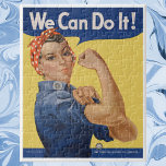 Patriottische Rosie de Riveter, we kunnen het doe Legpuzzel<br><div class="desc">Een  model van patriottisme,  met een vrouw die inmiddels bekend staat als Rosie de Riveter. "We kunnen het!" is een Amerikaans poster uit de Tweede Wereldoorlog met een inspirerend afbeelding om de moraal van de vrouw-werknemer te stimuleren.</div>