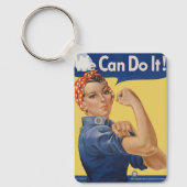 Patriottische Rosie de Riveter, we kunnen het doe Sleutelhanger (Voorkant)