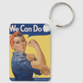 Patriottische Rosie de Riveter, we kunnen het doe Sleutelhanger (Achterkant)