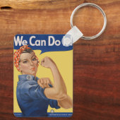  Patriottische Rosie de Riveter, we kunnen het doe Sleutelhanger (Achterkant)